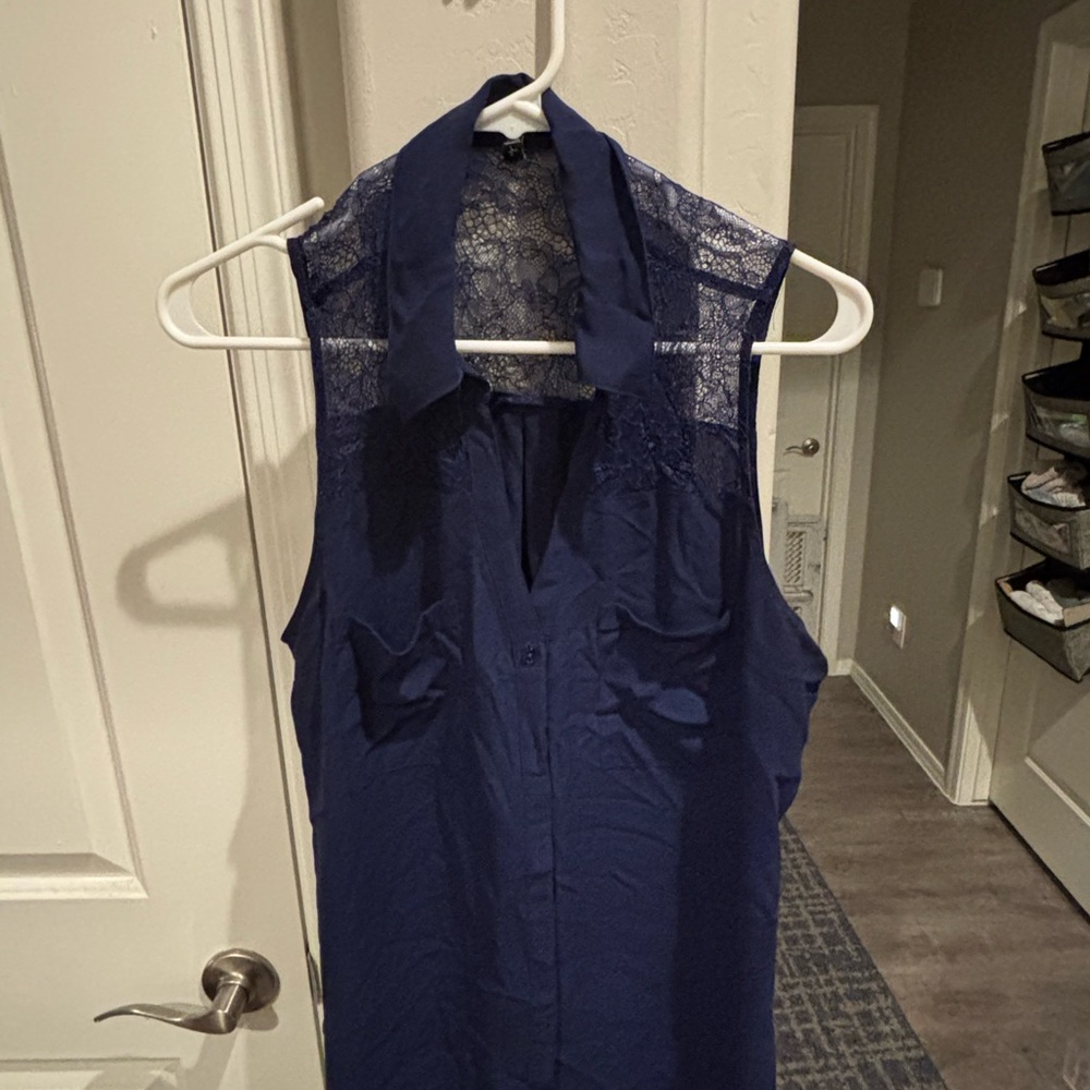 Express Midnight Blue Lace Top